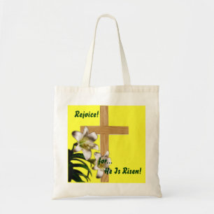 Godsdienstige Pasen - verheug me want hij is Tote Bag