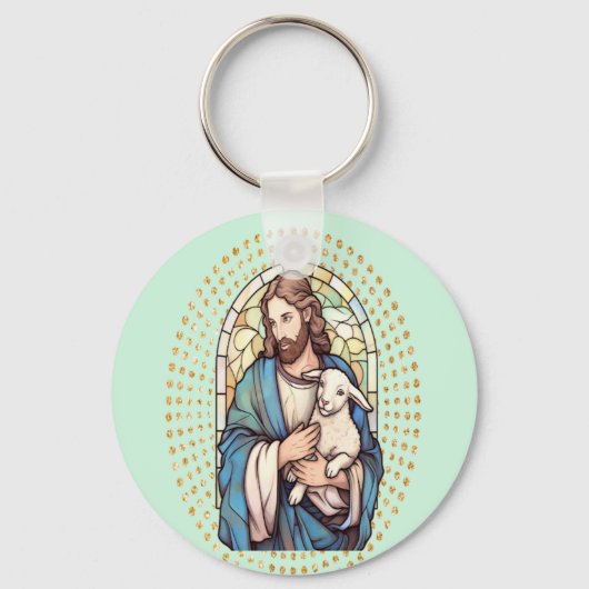 Godsdienstige Sleutelhanger God en Lam (Voorkant)