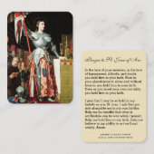  Godsdienstige St. Jeanne d'Arc Gebed Heilige Kaar Plaatskaartje (Voorkant / Achterkant)