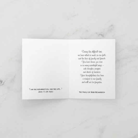 Godsdienstige sympathie Dank u nota Kaart — Lily (Binnen)