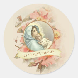Godsdienstige Thanksgiving Gezegende Maagd Maria H Ronde Sticker