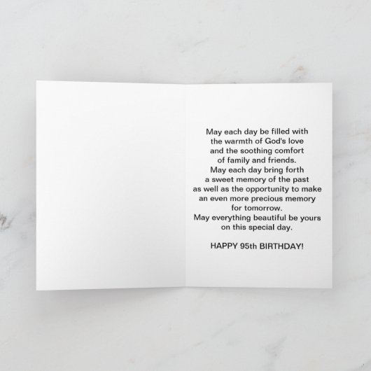 Godsdienstige verjaardag, vijfennegentigste, kaart (Binnen)