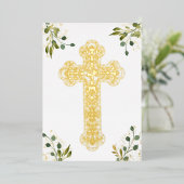 Godsdienstkaart van het Heilige Kruis Folie Uitnodiging (Staand Voorkant)