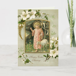 Godsdienstpaaslamp Jezus Lamb gebed Feestdagen Kaart