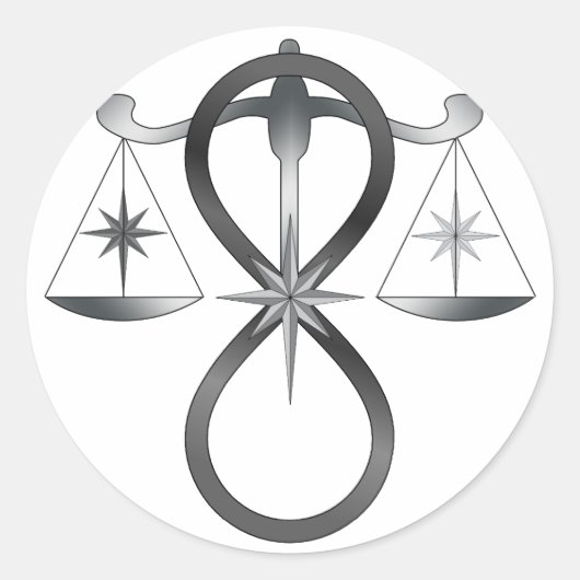 Godsdienstsymbool Pagan Monochrome Ronde Sticker (Voorkant)