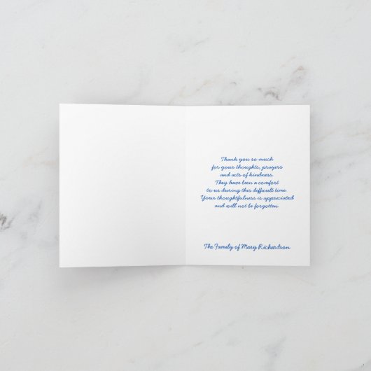 Godsdienstsympathie Dank u opmerking Kaart - Blauw (Binnen)