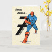 Godson 7th Birthday Superheld Kaart (Gele Bloem)