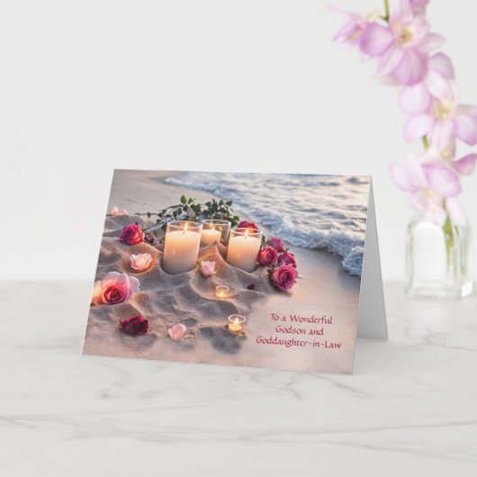 Godson and Wife Goddaughter in Law Wedding Kaart (Orchidee)