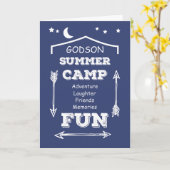 Godson Camp Fun Navy Blue, denken aan jou Kaart (Gele Bloem)