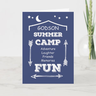 Godson Camp Fun Navy Blue, denken aan jou Kaart