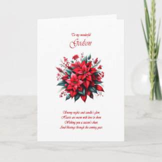 Godson Christmas Poinsettias Feestdagen Kaart