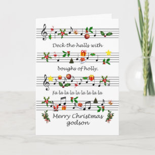 Godson Christmas Sheet Music Deck De Zalen Feestdagen Kaart