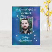 Godson Custom Foto en Naam College Afstuderen Kaart (Gele Bloem)