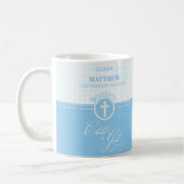 Godson Doop Blauw Kind van God Gepersonaliseerd Koffiemok (Links)