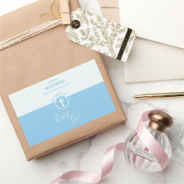 Godson Doop Blauw Kind van God Gepersonaliseerd Rechthoekige Sticker