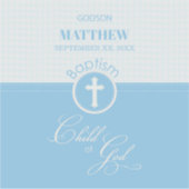 Godson Doop Blauw Kind van God Gepersonaliseerd Sticker (Voorkant)
