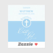 Godson Doop Blauw Kind van God Gepersonaliseerd Sticker (Vel)