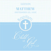 Godson Doop Blauw Kind van God Gepersonaliseerd Sticker (Voorkant)