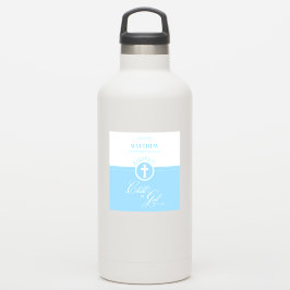 Godson Doop Blauw Kind van God Gepersonaliseerd Sticker