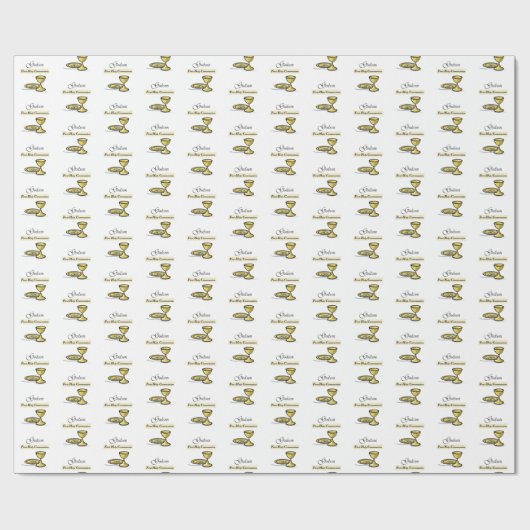 Godson eerste communie kelk cadeaupapier (Vlak)