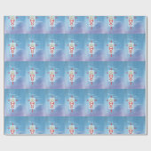 Godson, Eerste Heilige Communie, Blauw Cadeaupapier (Vlak)