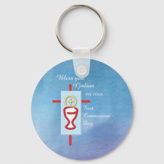 Godson, Eerste Heilige Communie, Blauw Sleutelhanger (Voorkant)