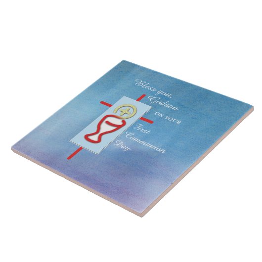 Godson, Eerste Heilige Communie, Blauw Tegeltje (Zijkant)
