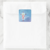 Godson, Eerste Heilige Communie, Blauw Vierkante Sticker (Tas)