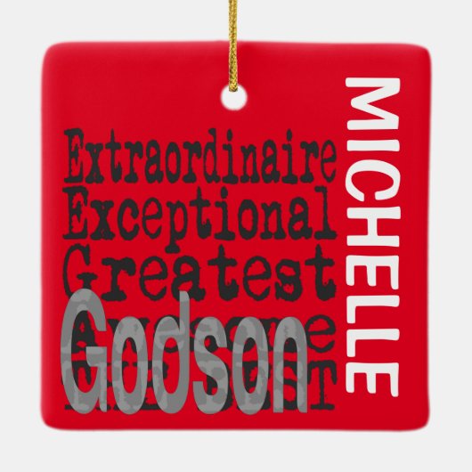 Godson Extraordinaire CUSTOM Ceramic Ornament (Achterkant)