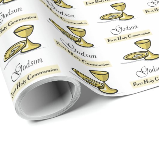 , Godson First Communion Chalice Cadeaupapier (Rol Hoek)