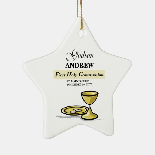 , Godson First Communion Chalice Keramisch Ornament (Rechts)