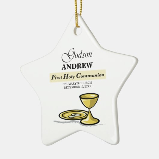 , Godson First Communion Chalice Keramisch Ornament (Links)