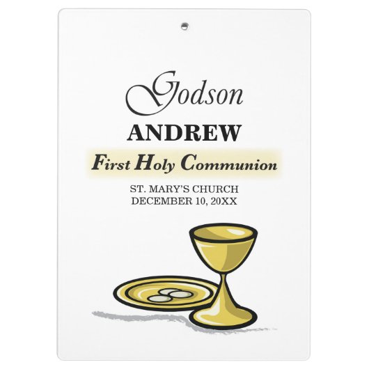, Godson First Communion Chalice Klembord (Achterkant)