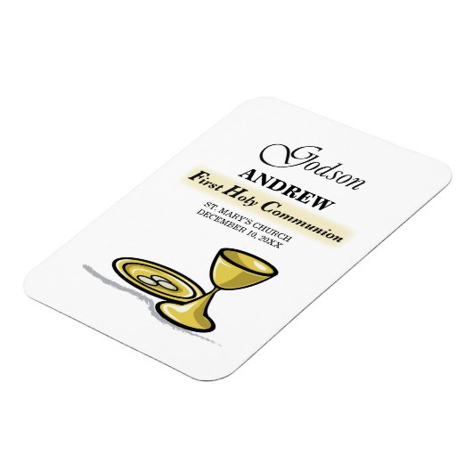 , Godson First Communion Chalice Magneet (Linkerzijde)
