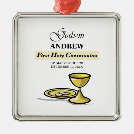 , Godson First Communion Chalice Metalen Ornament (Voorkant)