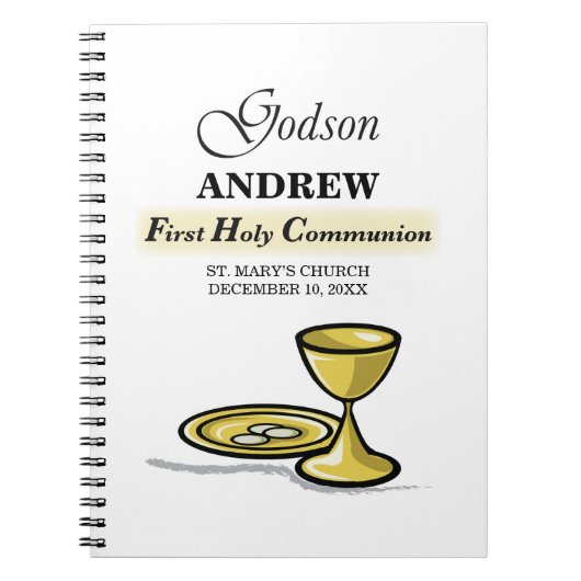 , Godson First Communion Chalice Notitieboek (Voorkant)