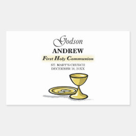 , Godson First Communion Chalice Rechthoekige Sticker