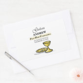 , Godson First Communion Chalice Rechthoekige Sticker (Envelop)