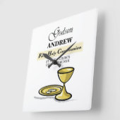 , Godson First Communion Chalice Vierkante Klok (Hoek)