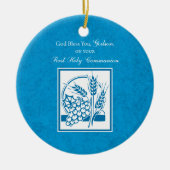 Godson First Community, Wheat, Grapes Blue Keramisch Ornament (Voorkant)