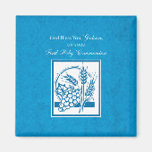 Godson First Community, Wheat, Grapes Blue Magneet (Voorkant)