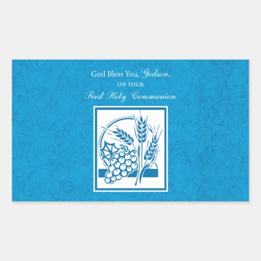 Godson First Community, Wheat, Grapes Blue Rechthoekige Sticker (Voorkant)