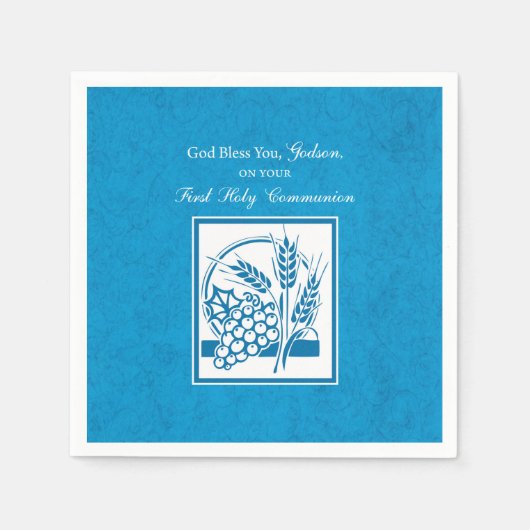 Godson First Community, Wheat, Grapes Blue Servet (Voorkant)