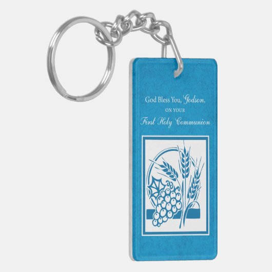 Godson First Community, Wheat, Grapes Blue Sleutelhanger (Voorkant Links)