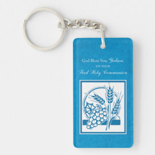Godson First Community, Wheat, Grapes Blue Sleutelhanger