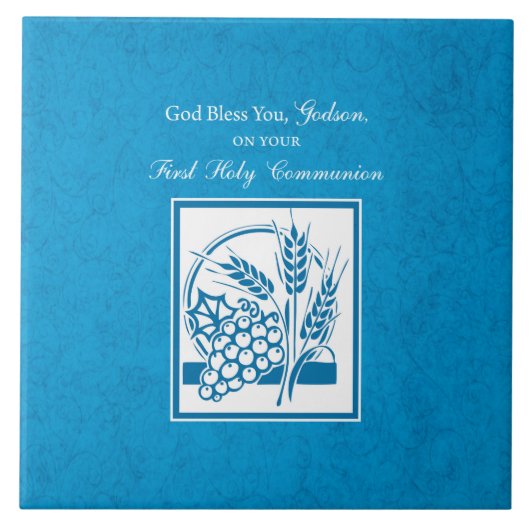 Godson First Community, Wheat, Grapes Blue Tegeltje (Voorkant)