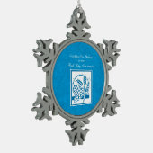 Godson First Community, Wheat, Grapes Blue Tin Sneeuwvlok Ornament (Links)