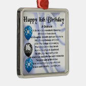 Godson gedicht - 16th Birthday Design Metalen Ornament (Rechts)
