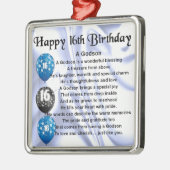 Godson gedicht - 16th Birthday Design Metalen Ornament (Links)