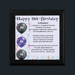 Godson gedicht - 18th Birthday Design Cadeaudoosje<br><div class="desc">Een groot cadeau voor een peetzoon op zijn achttiende verjaardag</div>